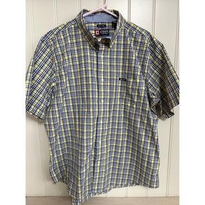 Chaps‎ Easy Care Yellow Plaid Button Down Shirt - Short Sleeve - XL, NWOT